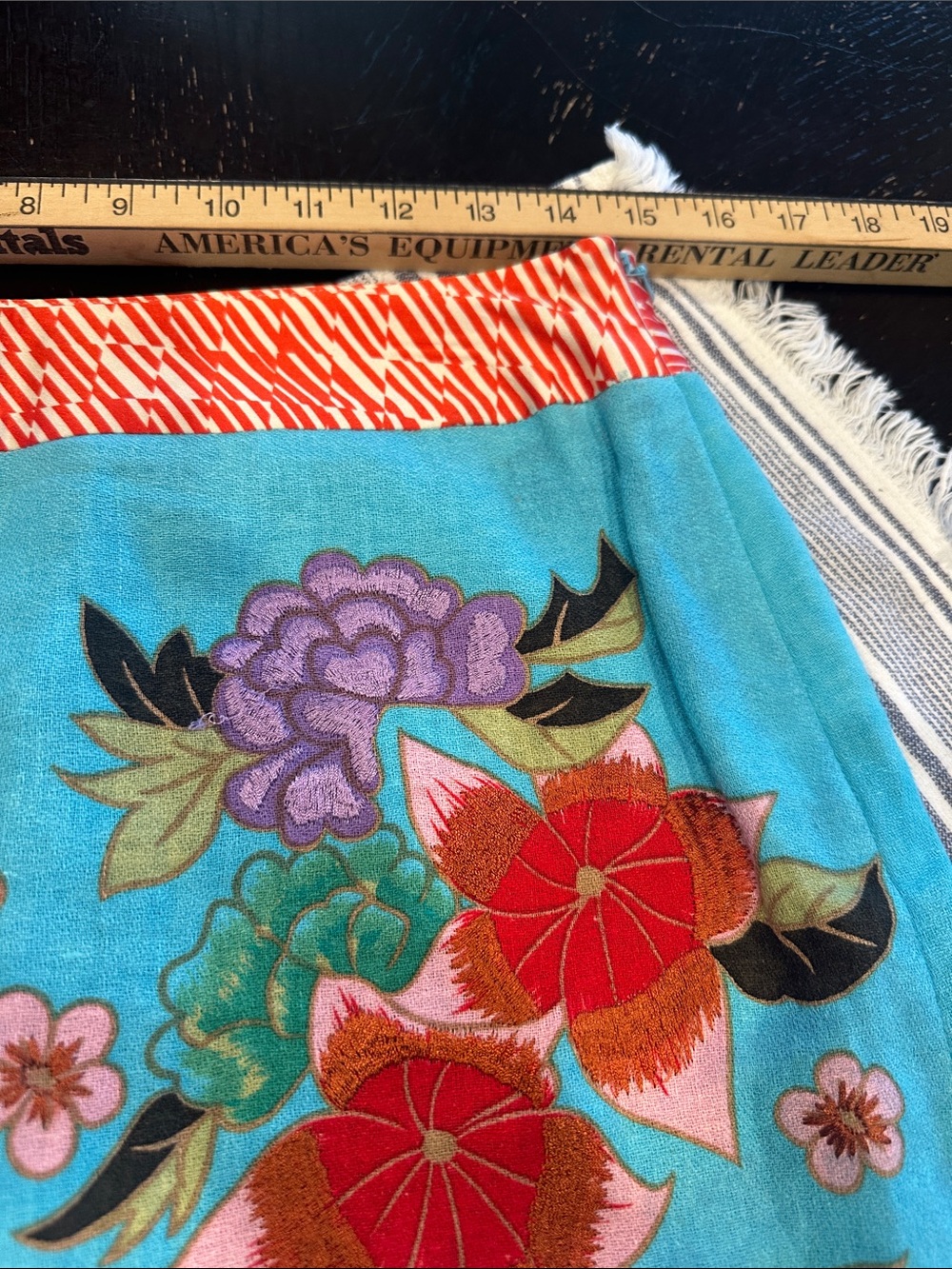 Etcetera Skirt Size 8 Linen Blend Floral Embroidered A line Colorful - Picture 2 of 10